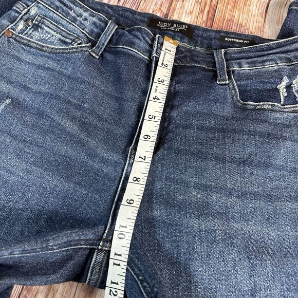 Judy Blue BOYFRIEND FIT Size 13/31 Distressed Mid Rise Jeans Denim Pants 31x30 - Picture 6 of 13